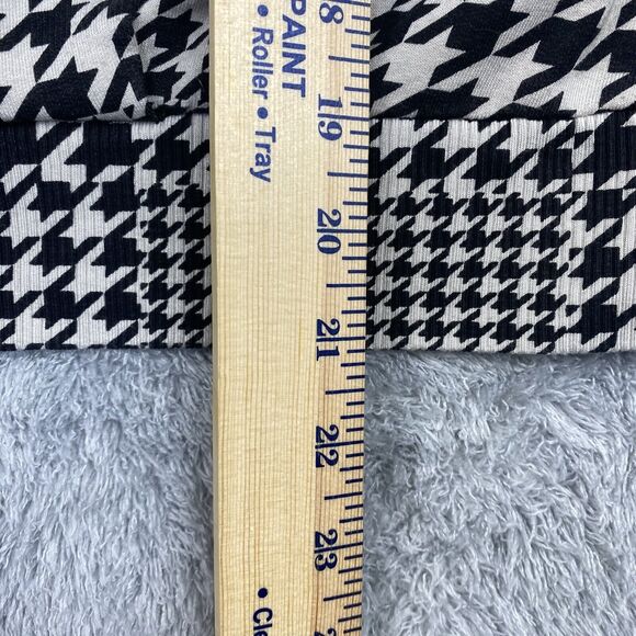 Monrow Shirt Women Small Black Houndstooth Sweatshirt Sweater Puff Sleeve USA - Picture 14 of 14